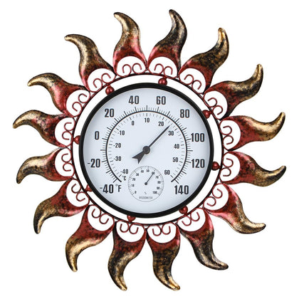 VEWOGARDEN sun outdoor thermometer with metal frame for stylish weather tracking