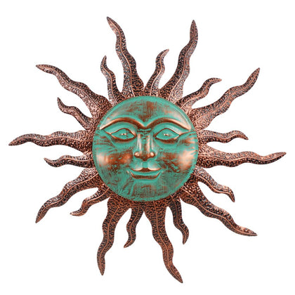 VEWOGARDEN sun outdoor wall decor, 30-inch metal art brightens patios.