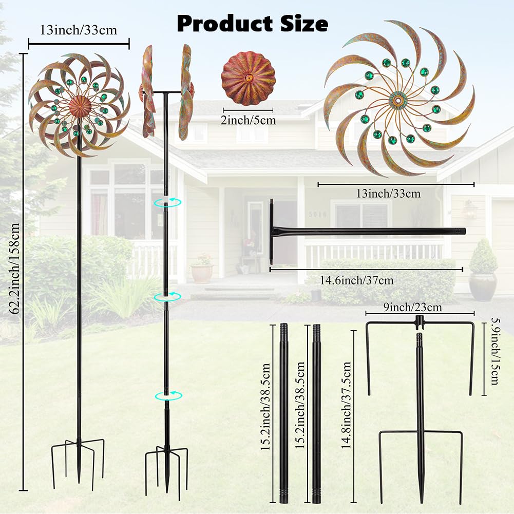 VEWOGARDEN weatherproof wrought iron spinner withstands rain and sun.