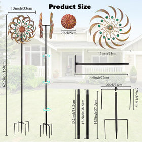 VEWOGARDEN weatherproof wrought iron spinner withstands rain and sun.
