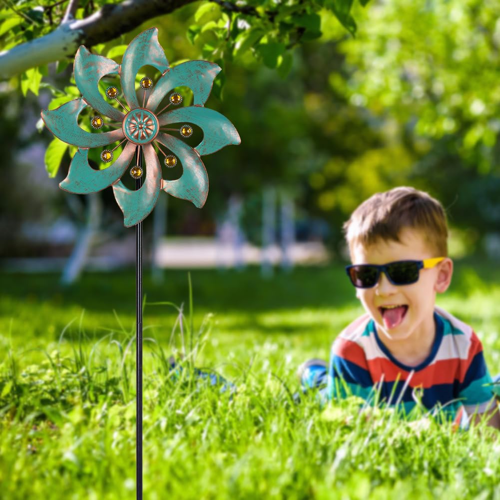 VEWOGARDEN 37-inch height wind spinner elevates backyard decor.