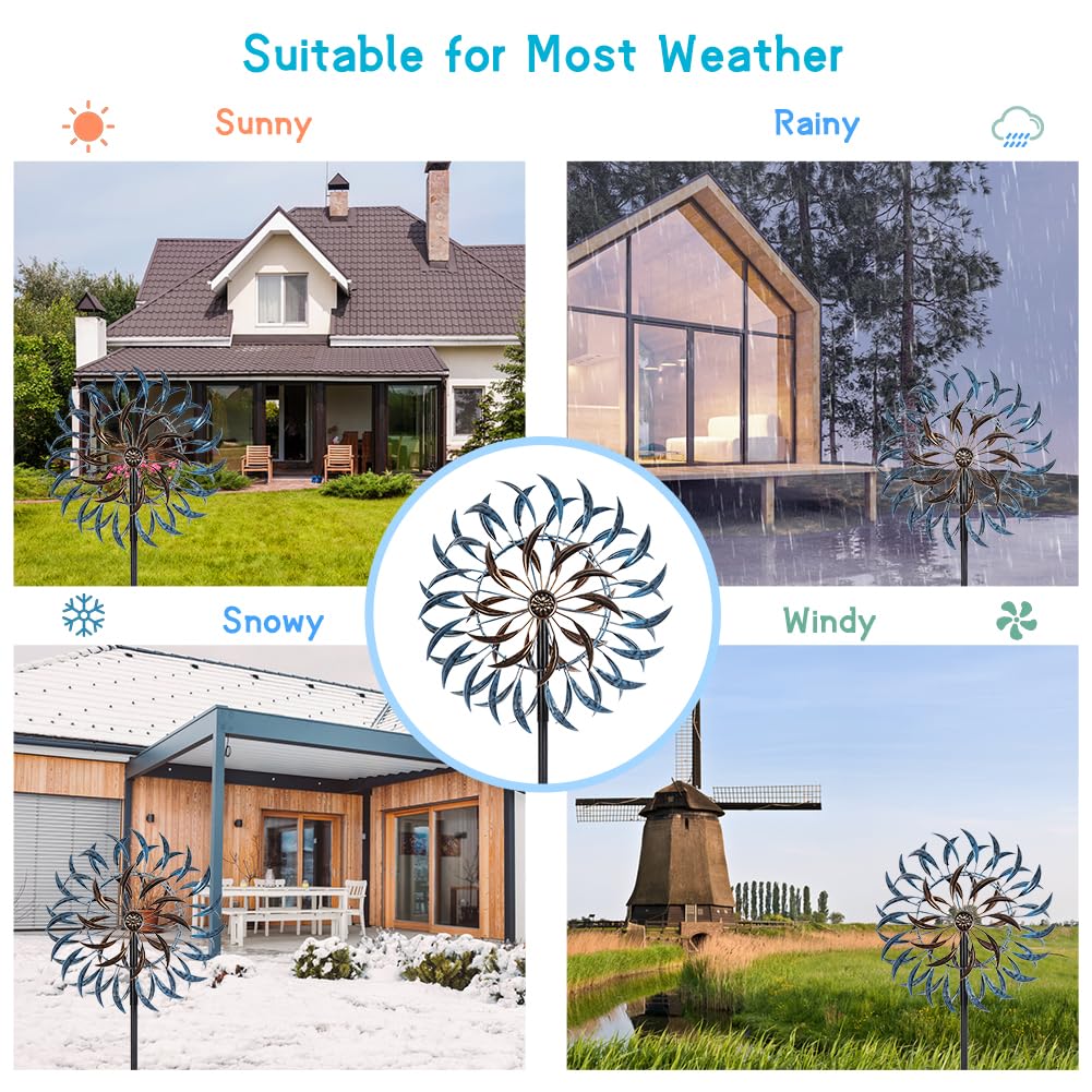 VEWOGARDEN 64-inch tall spinner stands prominently along pathways and lawns.