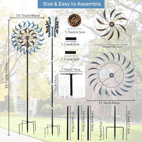 VEWOGARDEN rust-resistant metal spinner withstands weather for lasting display.
