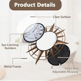 VEWOGIFT copper-movement thermometer senses real-time temperature without batteries