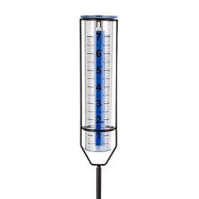 VEWOGIFT Freeze-Proof Rain Gauge with blue scale enables easy garden rainfall readings.