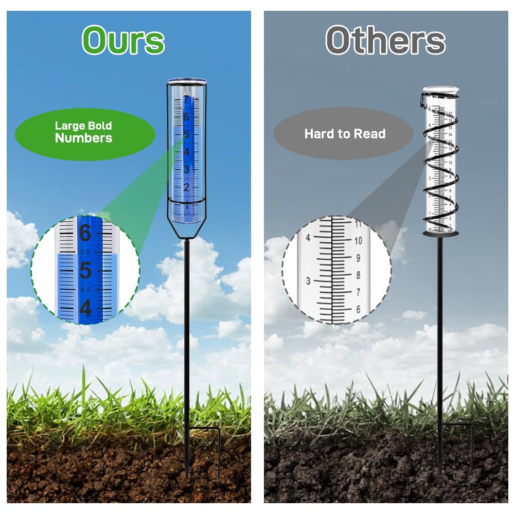 VEWOGIFT hanging rain gauge is versatile for decks and walls.