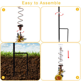 Sturdy metal frame and frost-resistant acrylic tube withstand outdoor conditions