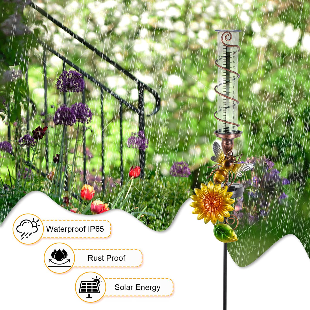 Replaceable measuring cup simplifies rainfall data for watering decisions