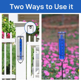 VEWOGIFT blue back scale allows quick rainfall checks across the yard.