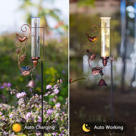 vewolight hummingbird metal ornament adds charm while measuring rainfall