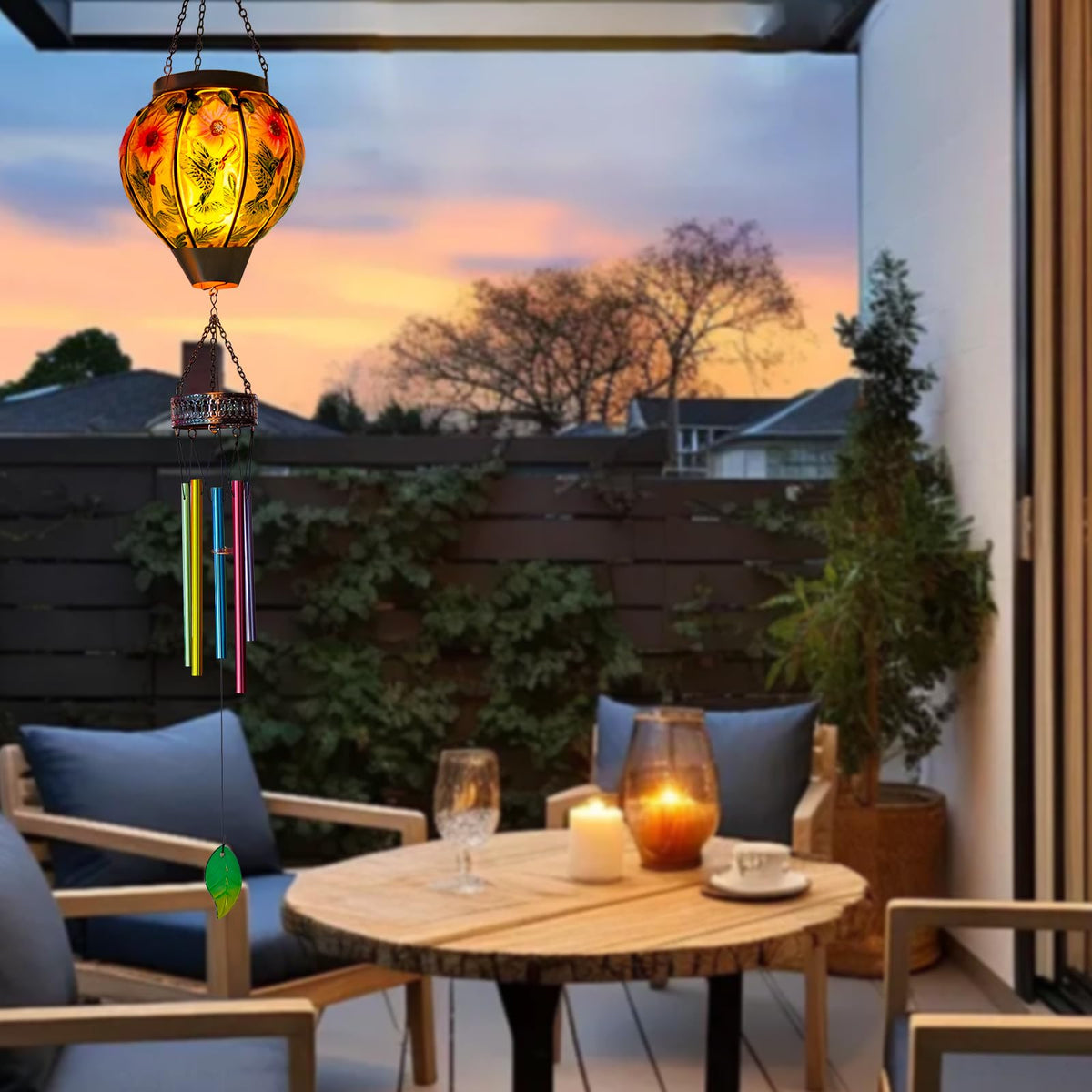 VEWOSTAR weatherproof anti-rust wind chimes for year-round decor.