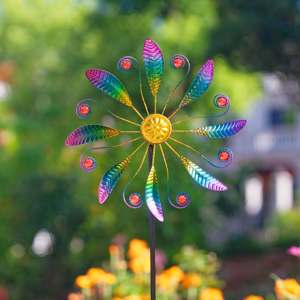 VEWOSTAR wind spinner with stake-ready ground installation