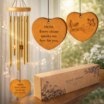 Vexillum 26-inch wind chime with heartfelt message adds porch ambience and cherished gifting