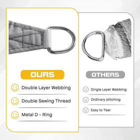 Vexoria sun shade D-ring to D-ring measurement for accurate mounting