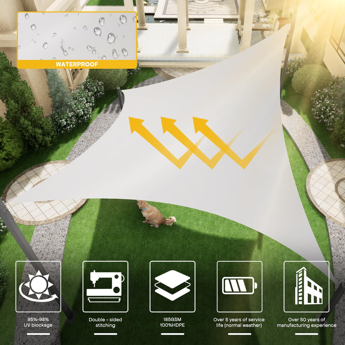 Vexoria sun shade installation kit aids quick, secure setup
