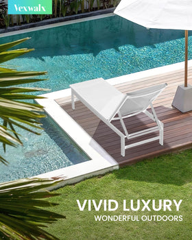 Vexwalx 5-position recline backrest offers customizable comfort for sunbathing and reading