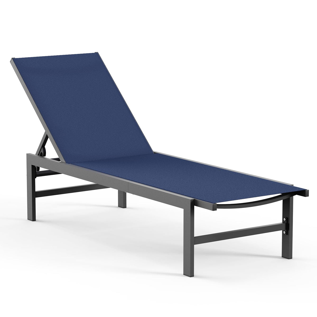 Vexwalx outdoor lounge chair navy blue side view for poolside relaxation