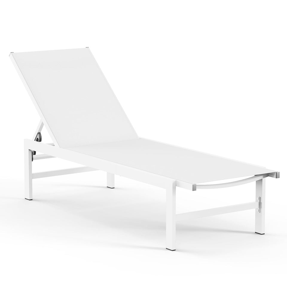 Vexwalx outdoor lounge chair by the poolside in white for comfortable sunny days