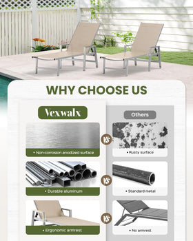 Easy assembly of the Vexwalx patio chaise with included parts and guide.