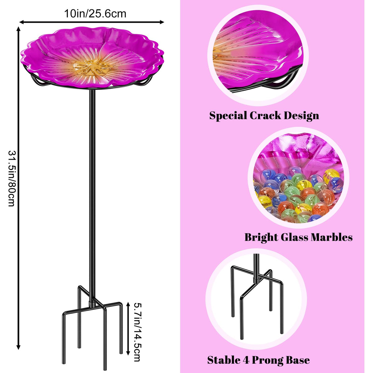 Glass marbles for the bee feeder provide safe footing for pollinators.