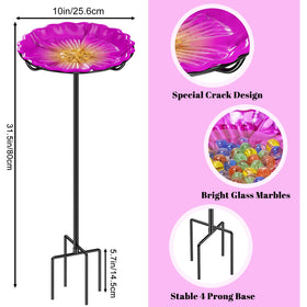 Glass marbles for the bee feeder provide safe footing for pollinators.