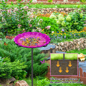 VeyFolzin.st Bee Butterflies Watering Station – Standing Bee Feeder (Rose)