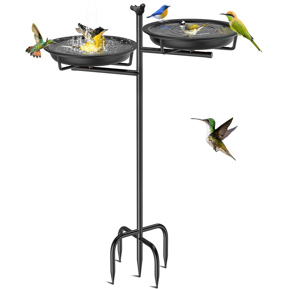 VeyFolzin.st bird bath base stake provides stable outdoor support for year-round use.