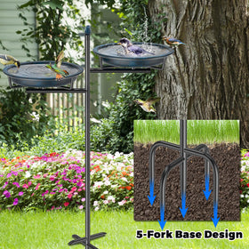 Sturdy metal stake keeps the VeyFolzin.st bird bath stable in windy gardens.