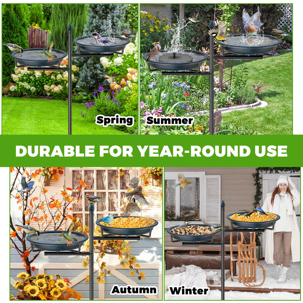 VeyFolzin.st garden decor elevates outdoor spaces with functional bird feeding.