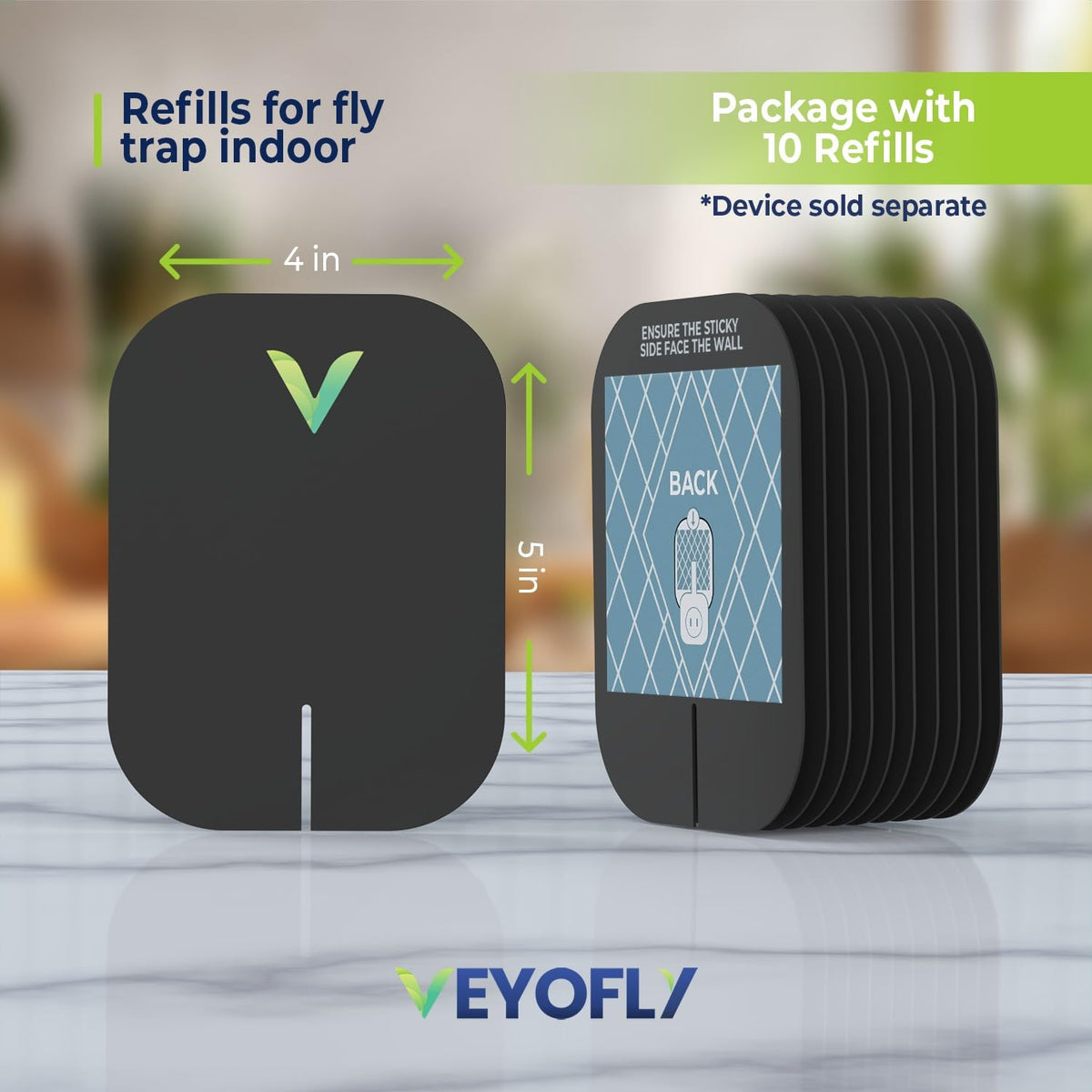 VEYOFLY refill pack for indoor fly traps ensures continuous, mess-free control