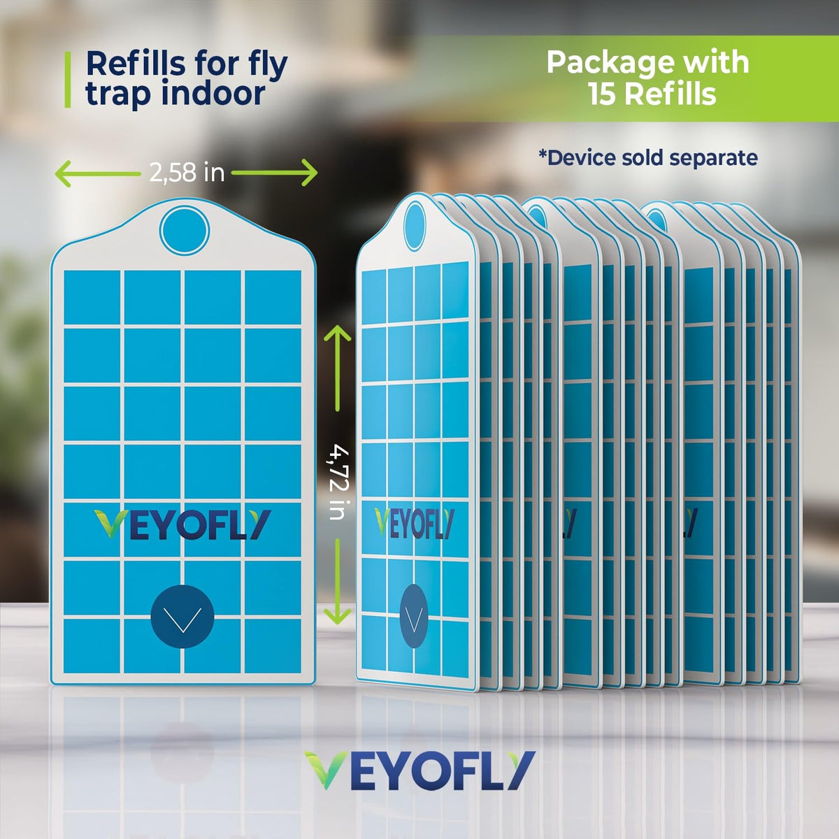 VEYOFLY 15-pack refills keeps your trap ready for continuous control