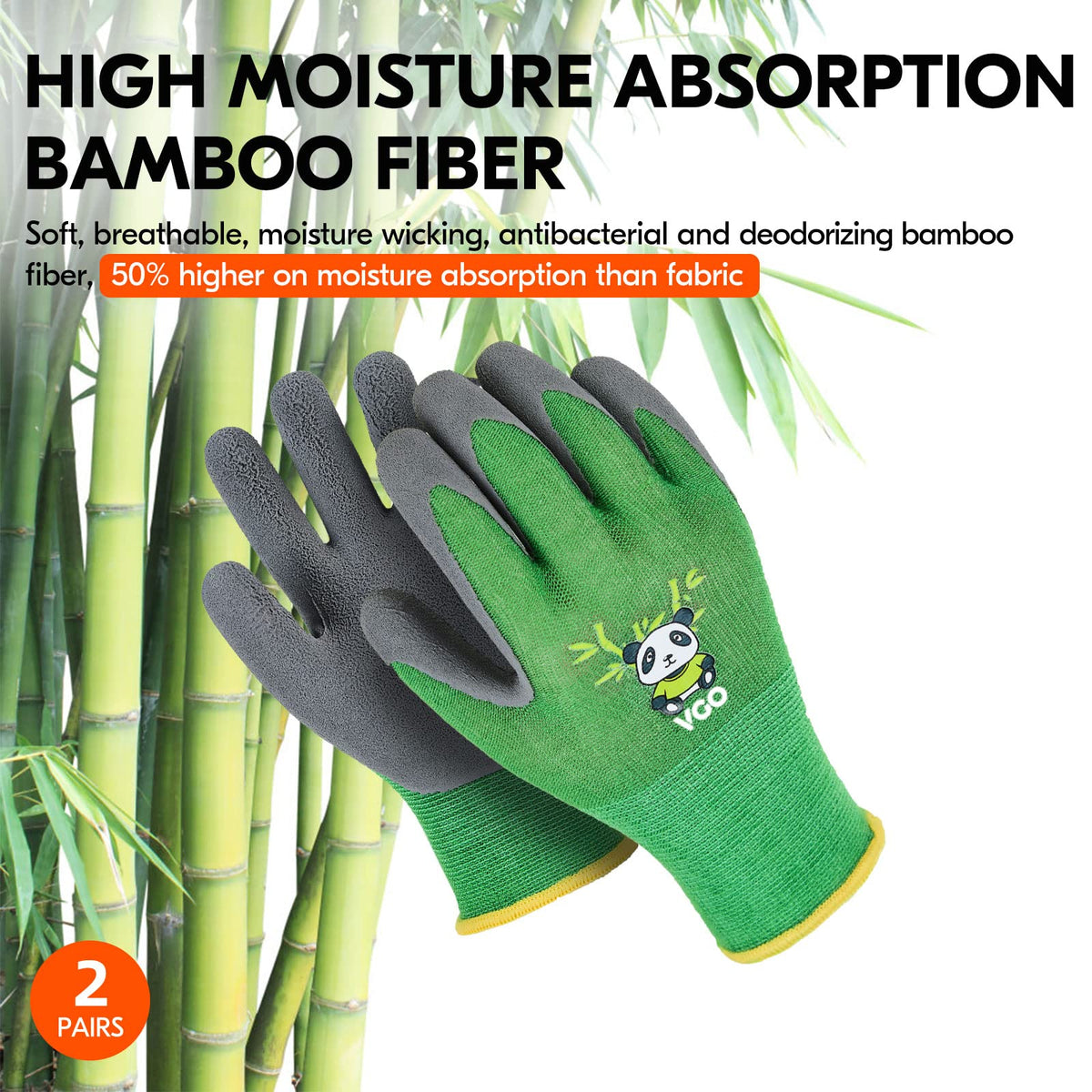 Vgo bamboo fibre liner enhances fit and moisture management for little hands.