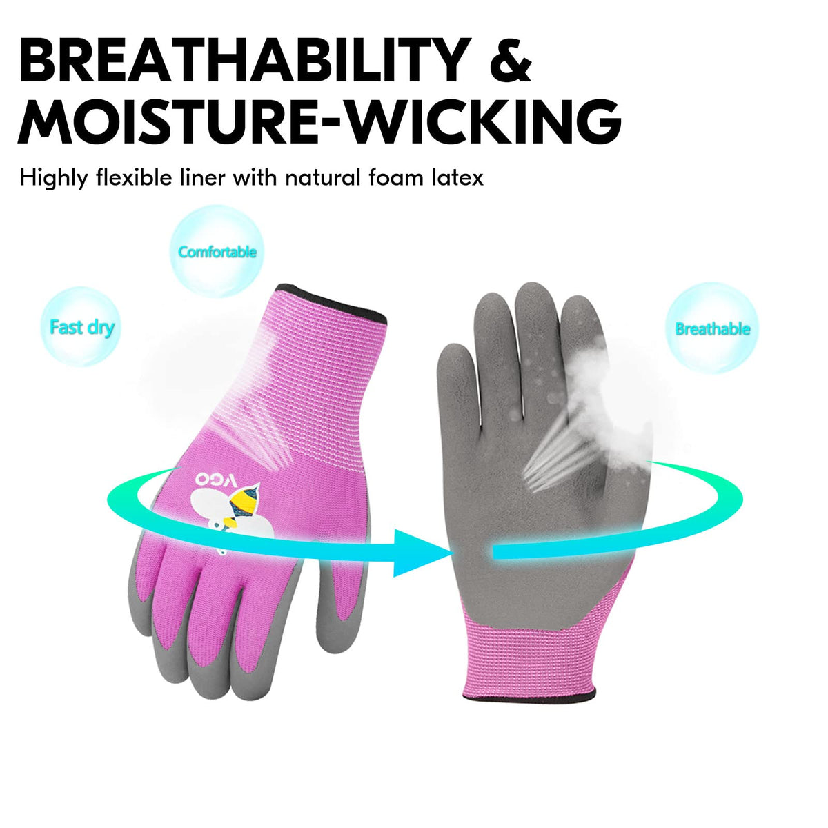 Vgo EN420 compliant environment-friendly gloves for young gardeners