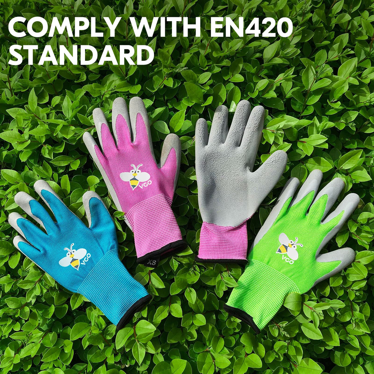 Vgo palm-coated child gloves with anti-slip grip for tool handling