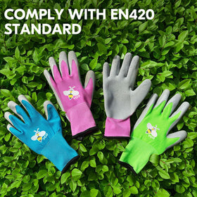 Vgo palm-coated child gloves with anti-slip grip for tool handling