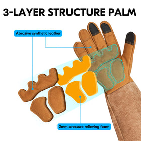 Vgo... puncture-proof thorn-proof leather sleeve protects against sharp branches.