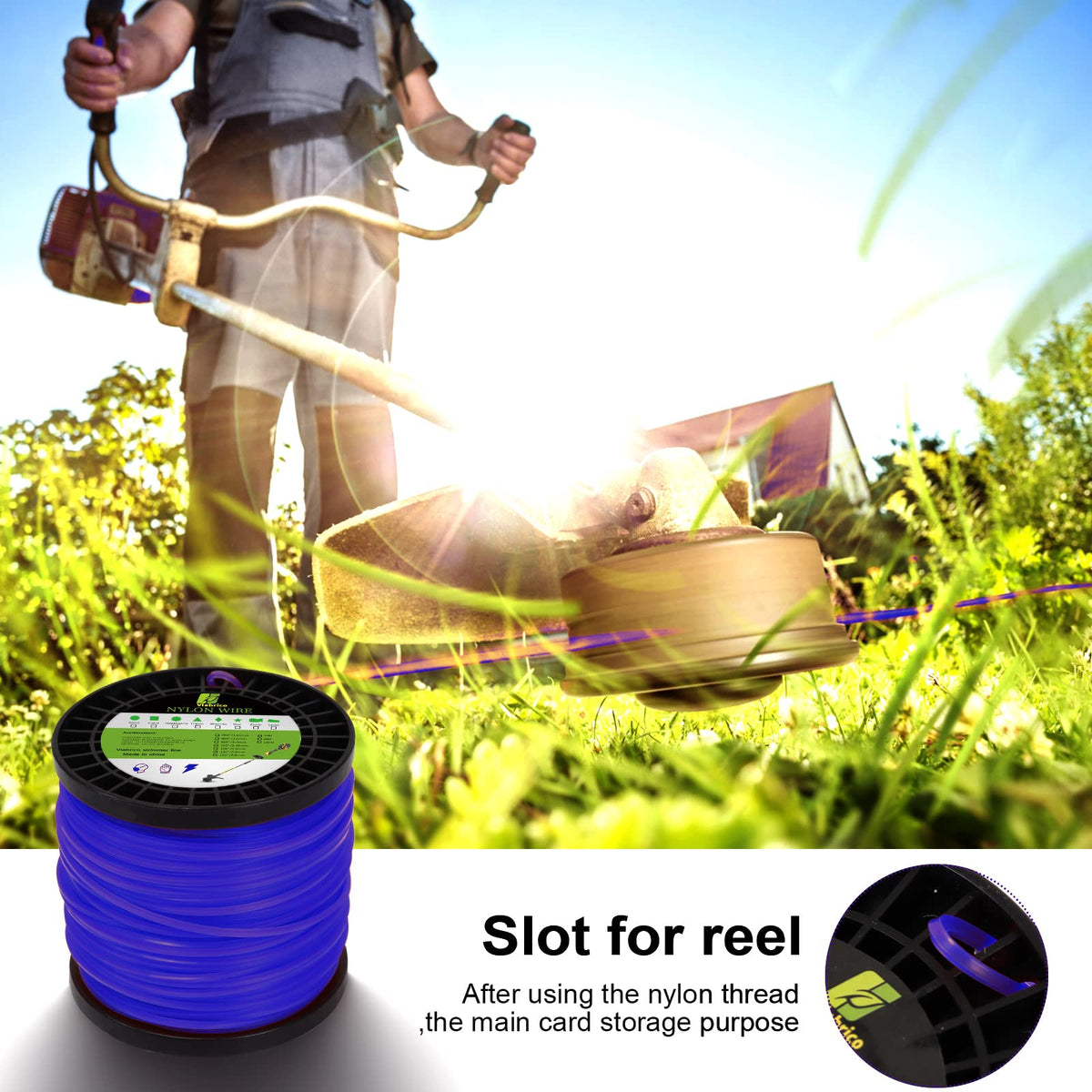 VIABRICO durable nylon trimmer line built to withstand high-speed operation