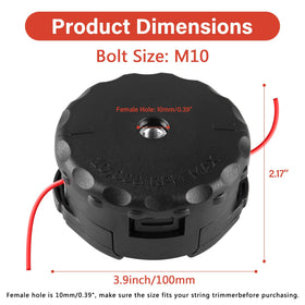 VIABRICO trimmer head with durable construction; side view highlights resilience.