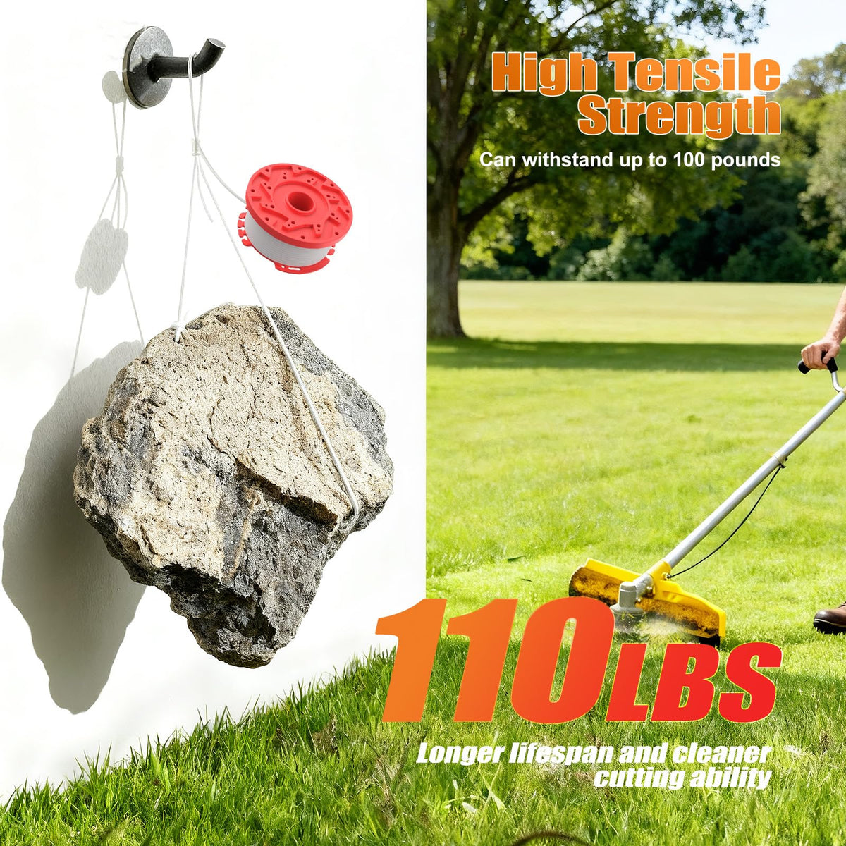 VIABRICO 30ft of 0.065 inch line supports efficient edging.