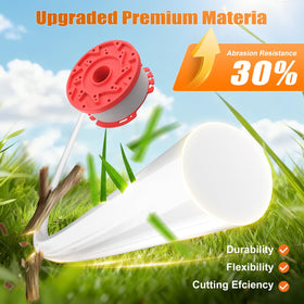 VIABRICO string demonstrating a secure cap design to prevent spool loss.