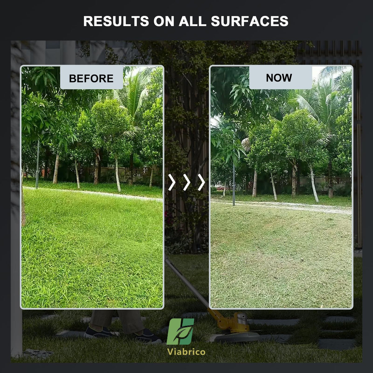 VIABRICO wire rotary brush weed trimmer enables efficient moss and rust clearing
