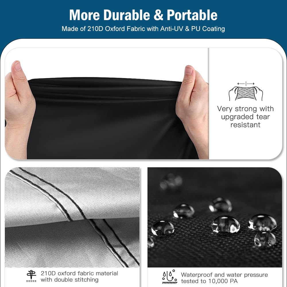 Viadom outdoor swing cover securely fastens with zippers and straps for windy days