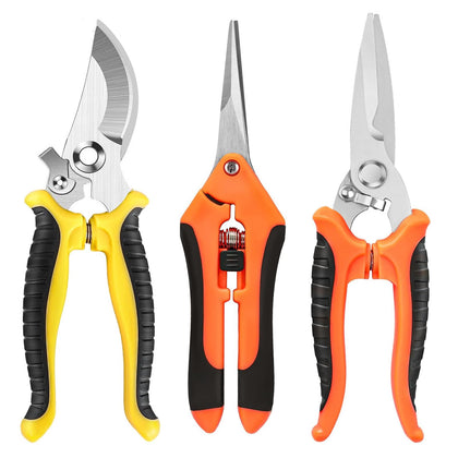Viadom pruning shears 3-pack with secure locking for safe storage