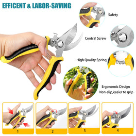 Viadom pruning shears 3-pack with spring-loaded action for effortless pruning