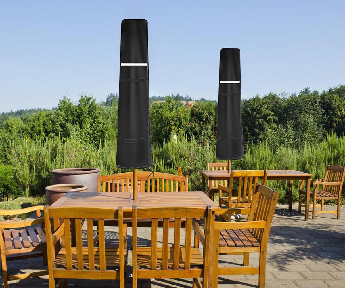 Viadom black outdoor cover on a patio setup fits garden aesthetics.