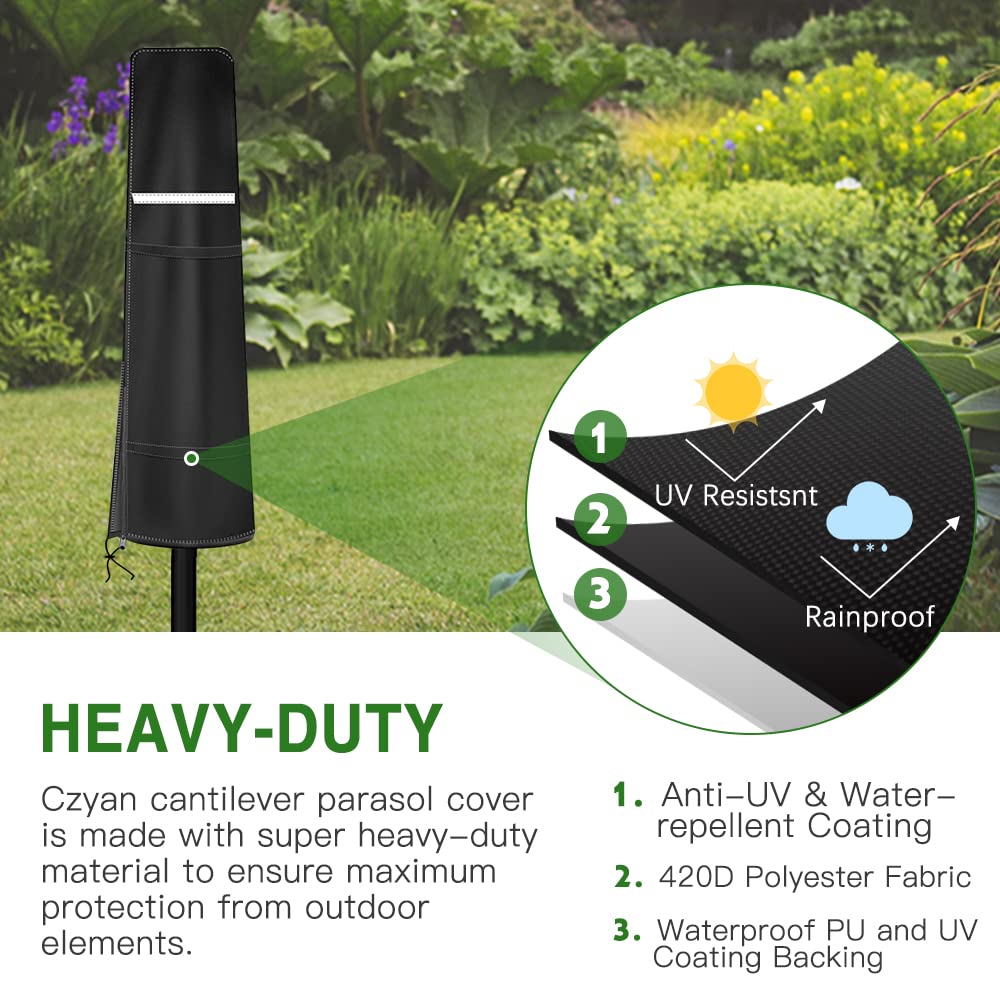 Viadom cover with side straps demonstrates wind resistance during breezy days.