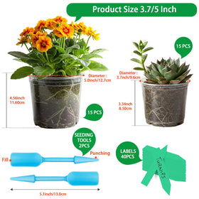 Viaoone clear nursery pots 5 inch with drainage holes for healthy drainage.