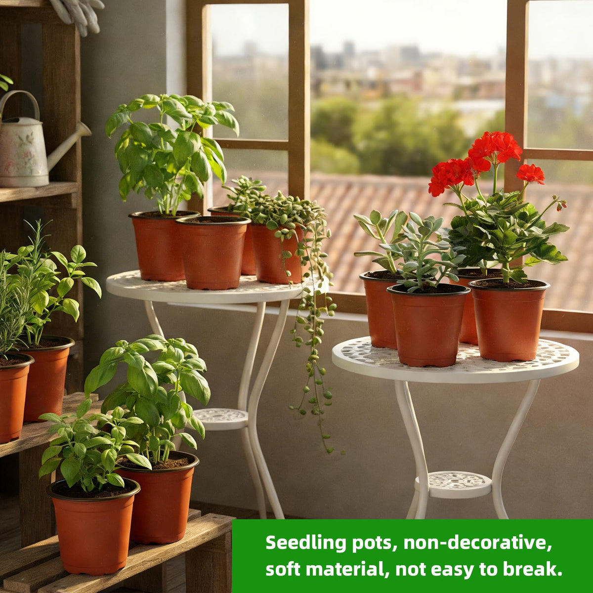 Viaoone seed-starting pot includes plant labels for organization.