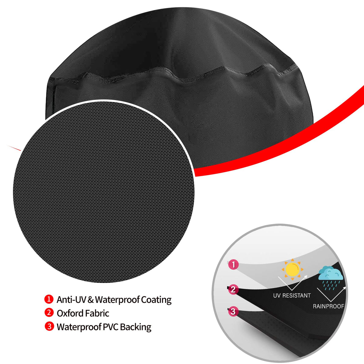 VIBOOS grill cover dimensions 30x30x35 inches for proper sizing