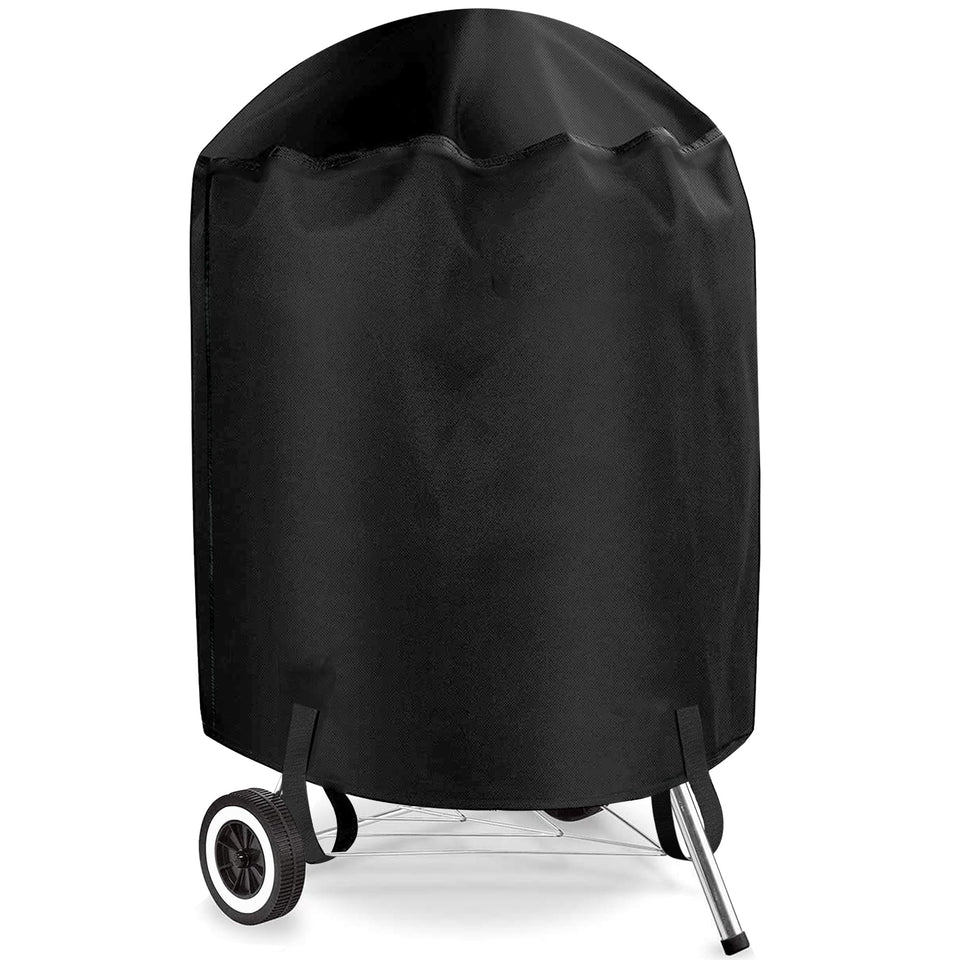 VIBOOS grill cover showing waterproof oxford fabric protecting a 22-inch grill